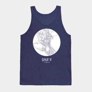 Sana'a, Yemen City Map - Full Moon Tank Top